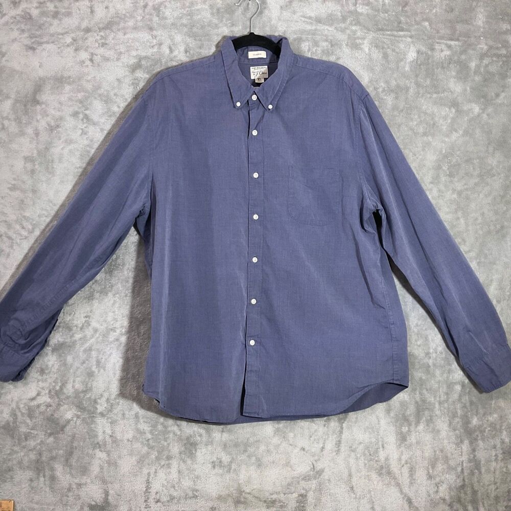 J. CREW organic cotton oxford shirt men’s size XL Classic Blue long sleeve